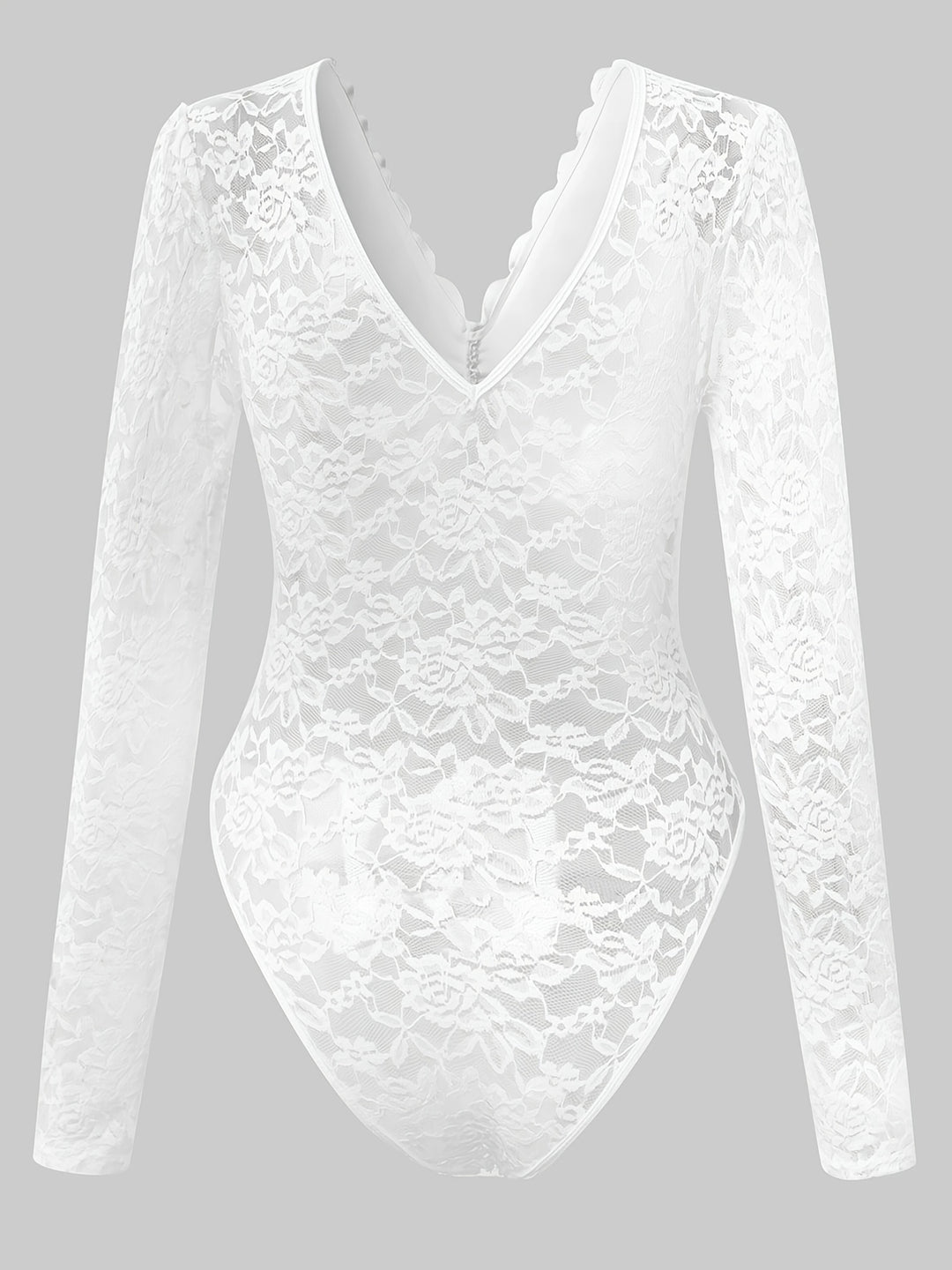 Eleganter Burgunderroter Spitzen Bodysuit