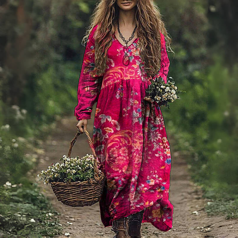 Giana – Feminines Vintage-Kleid mit romantischem Blumenmuster