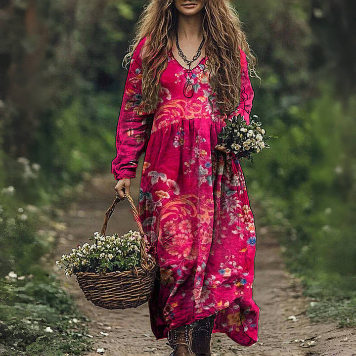 Giana – Feminines Vintage-Kleid mit romantischem Blumenmuster
