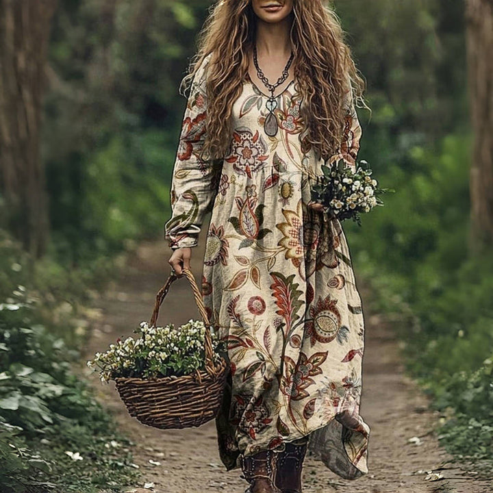 Thea – Romantisches Vintage-Kleid mit Blumenmuster und femininer Passform