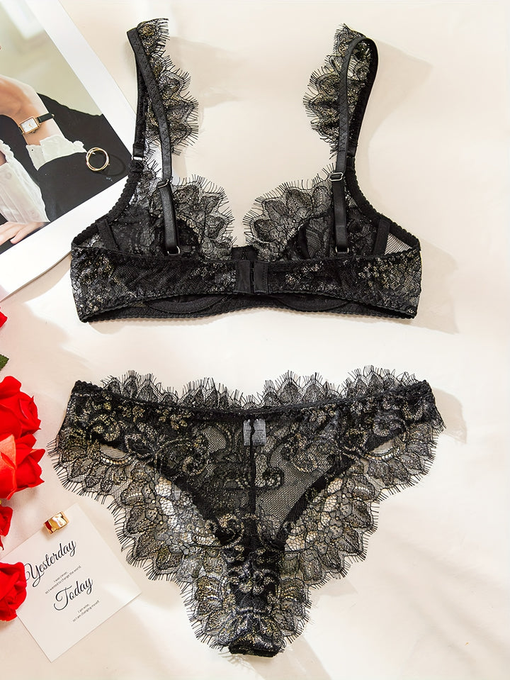 Sexy Spitzen-BH-Set – Transparent & Verführerisch