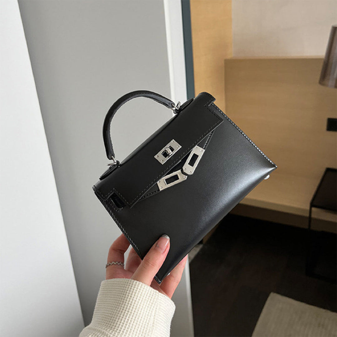 Mini Sellier Kelli Tasche aus Boxleder mit schmalem Schulterriemen