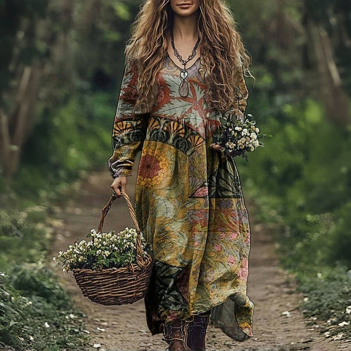 Olga – Feminines Vintage-Kleid mit romantischem Blumenmuster