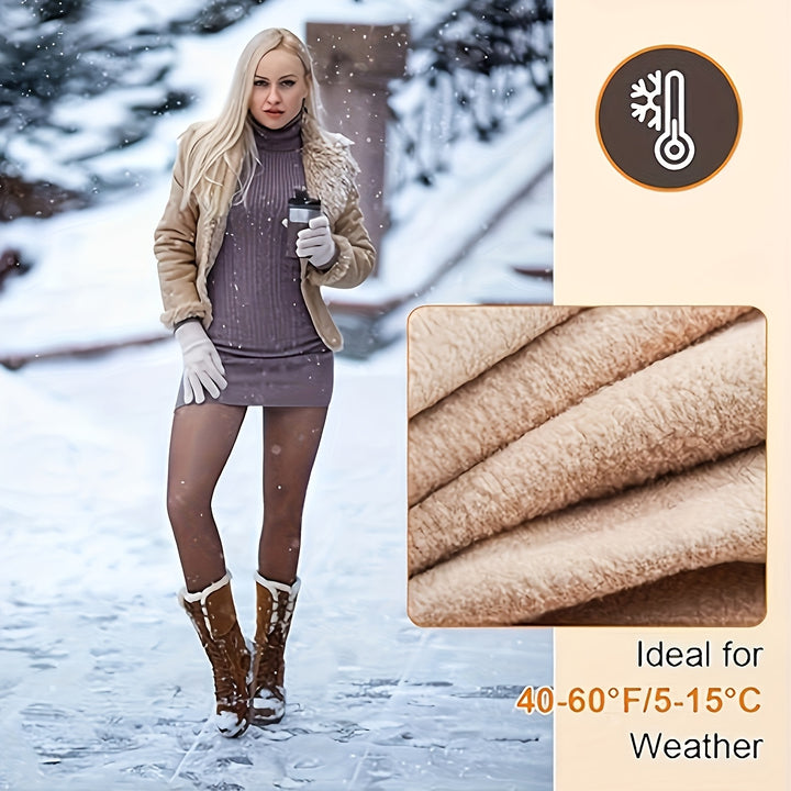 Aria High Waist Fleece gefütterte Winterleggings – Kuschelig, Dehnbar & Warm