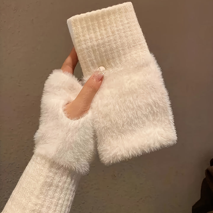 Elsa Weiche, Warme Fingerlose Handschuhe – Stylischer Winterstrick für kalte Tage
