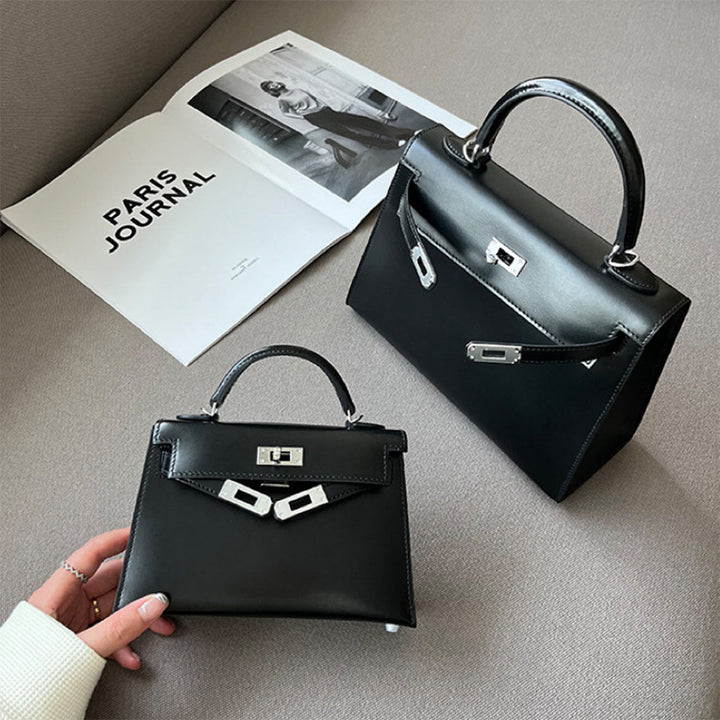 Mini Sellier Kelli Tasche aus Boxleder mit schmalem Schulterriemen