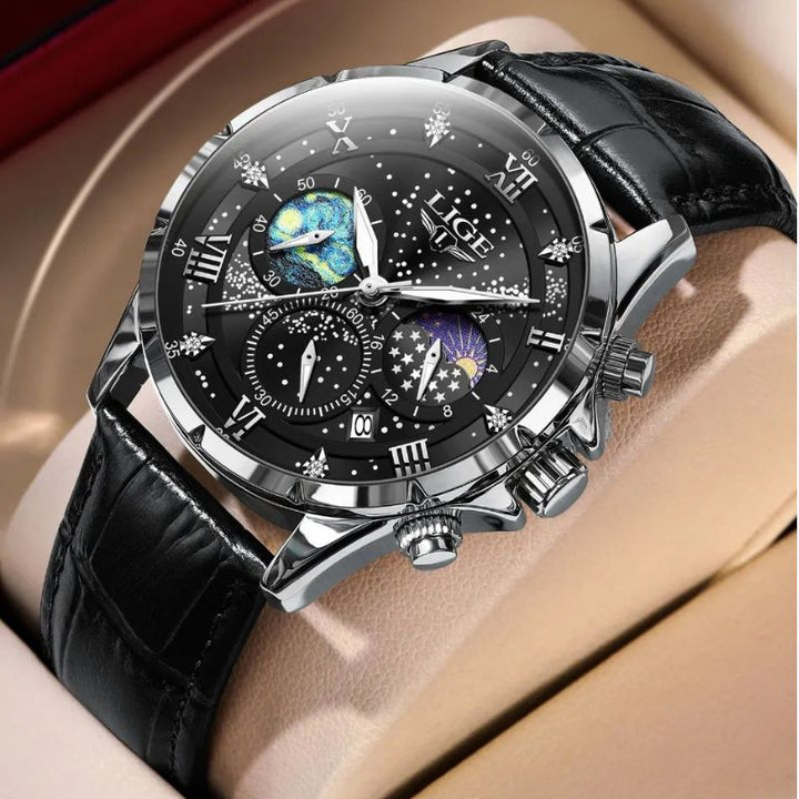 Elegante Mondphasenuhr für Herren – Klassisches Design & edle Mondphasenanzeige