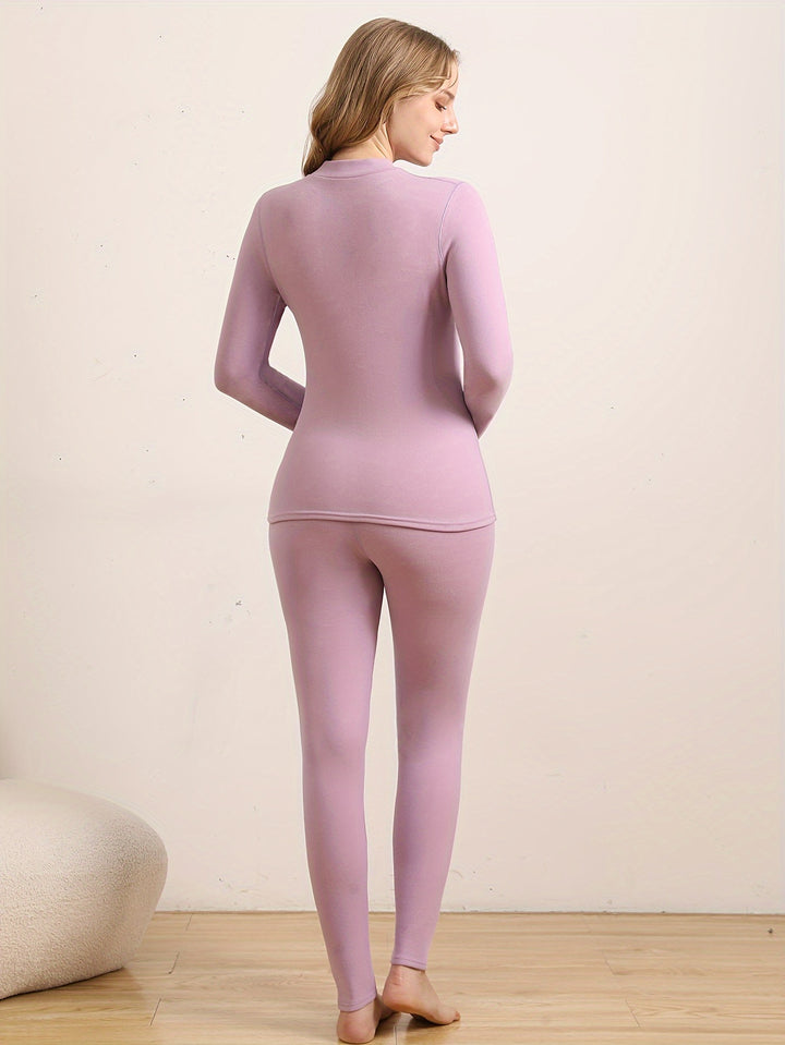 Thermisches Unterwäsche Set mit Fleece Futter für Frauen