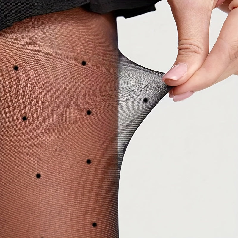 3er-Set Transparente Strumpfhosen – Herz & Geometrisches Muster