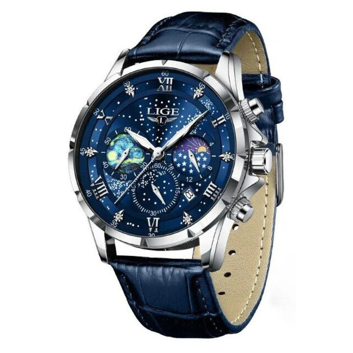 Elegante Mondphasenuhr für Herren – Klassisches Design & edle Mondphasenanzeige