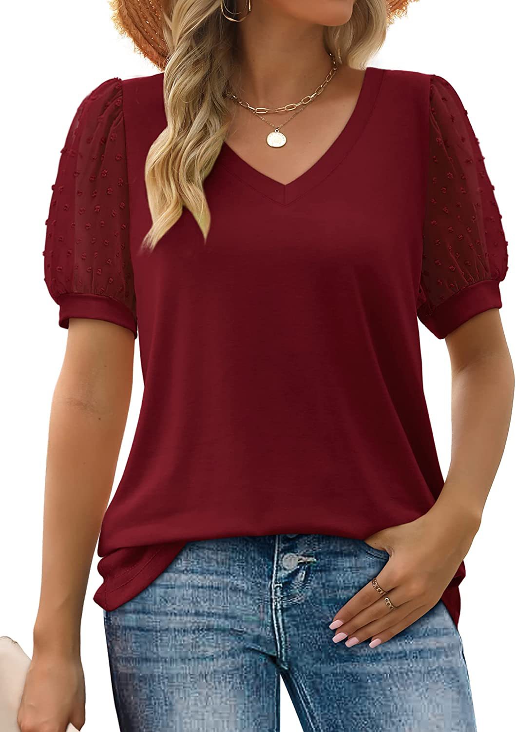 Véronique Elegante Bluse mit Puffärmeln – Für einen raffinierten und femininen Look