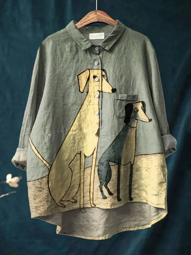 Milo Kreatives T-Shirt mit Hunde-Kunstprint