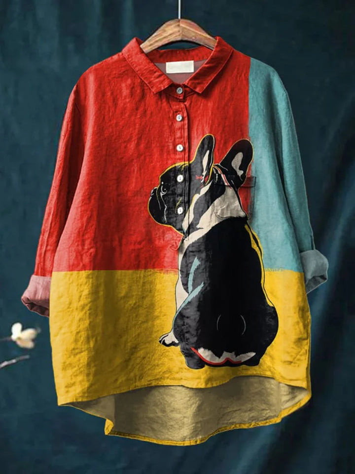 Charlotte Kreatives T-Shirt mit Hunde-Kunstprint