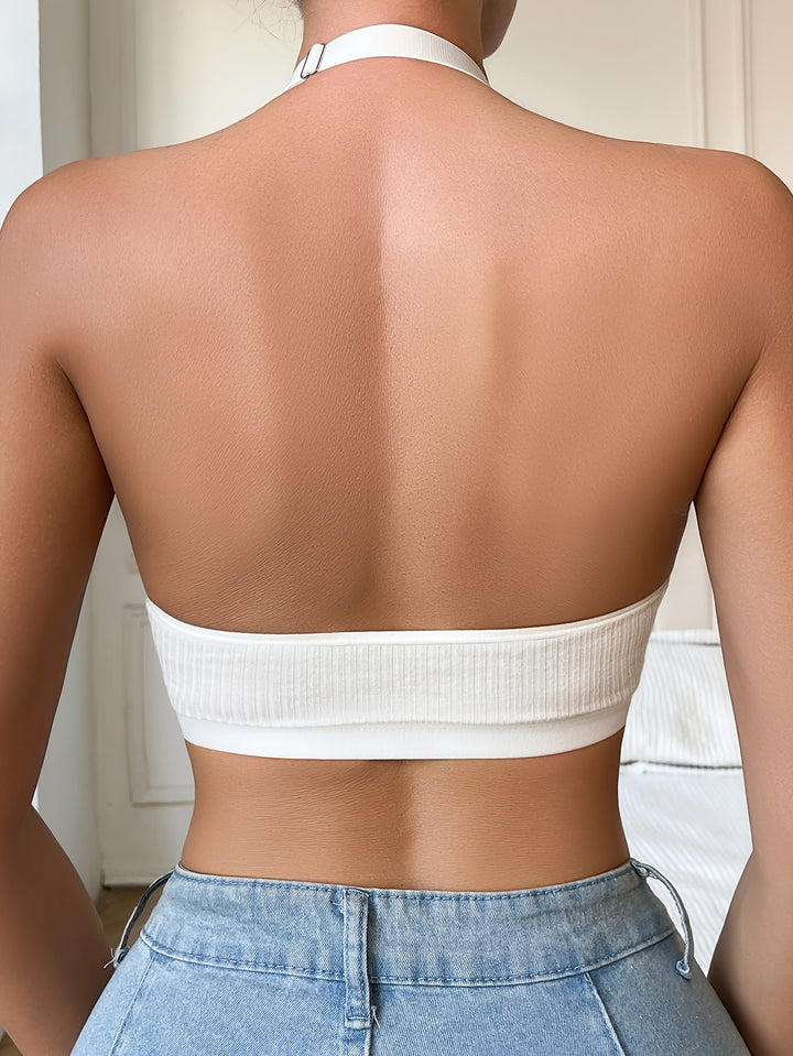 Sexy Halter-BH mit Spitzenfront – Plunge & Kabellos