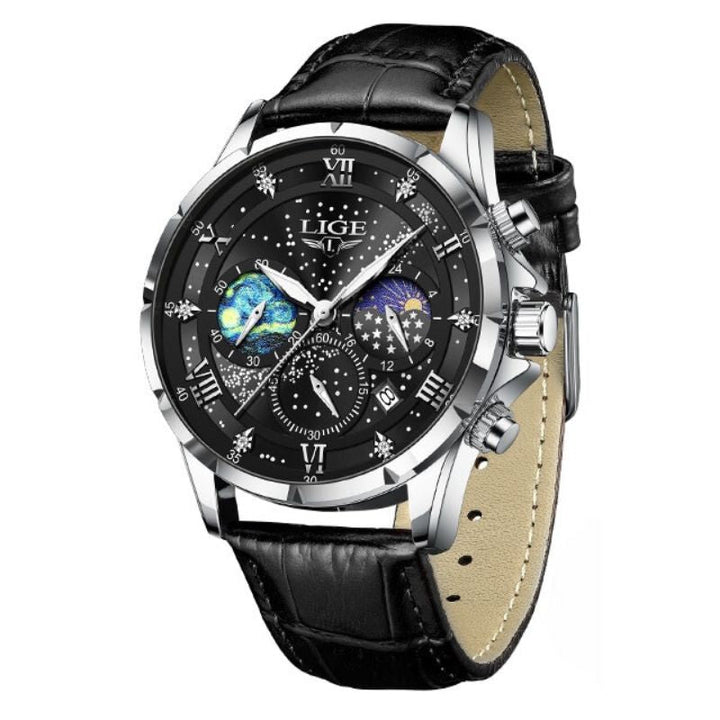 Elegante Mondphasenuhr für Herren – Klassisches Design & edle Mondphasenanzeige