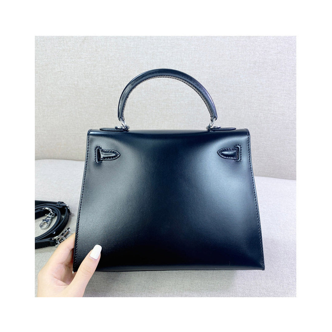 Mini Sellier Kelli Tasche aus Boxleder mit schmalem Schulterriemen