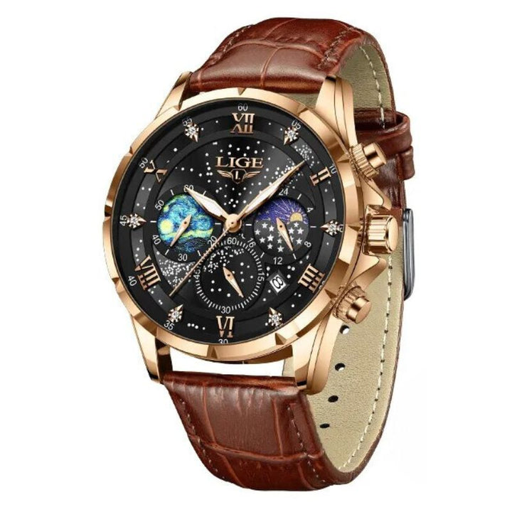 Elegante Mondphasenuhr für Herren – Klassisches Design & edle Mondphasenanzeige