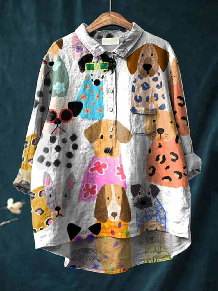 Chloe Stylishes Hunde-Shirt mit Kunst-Print