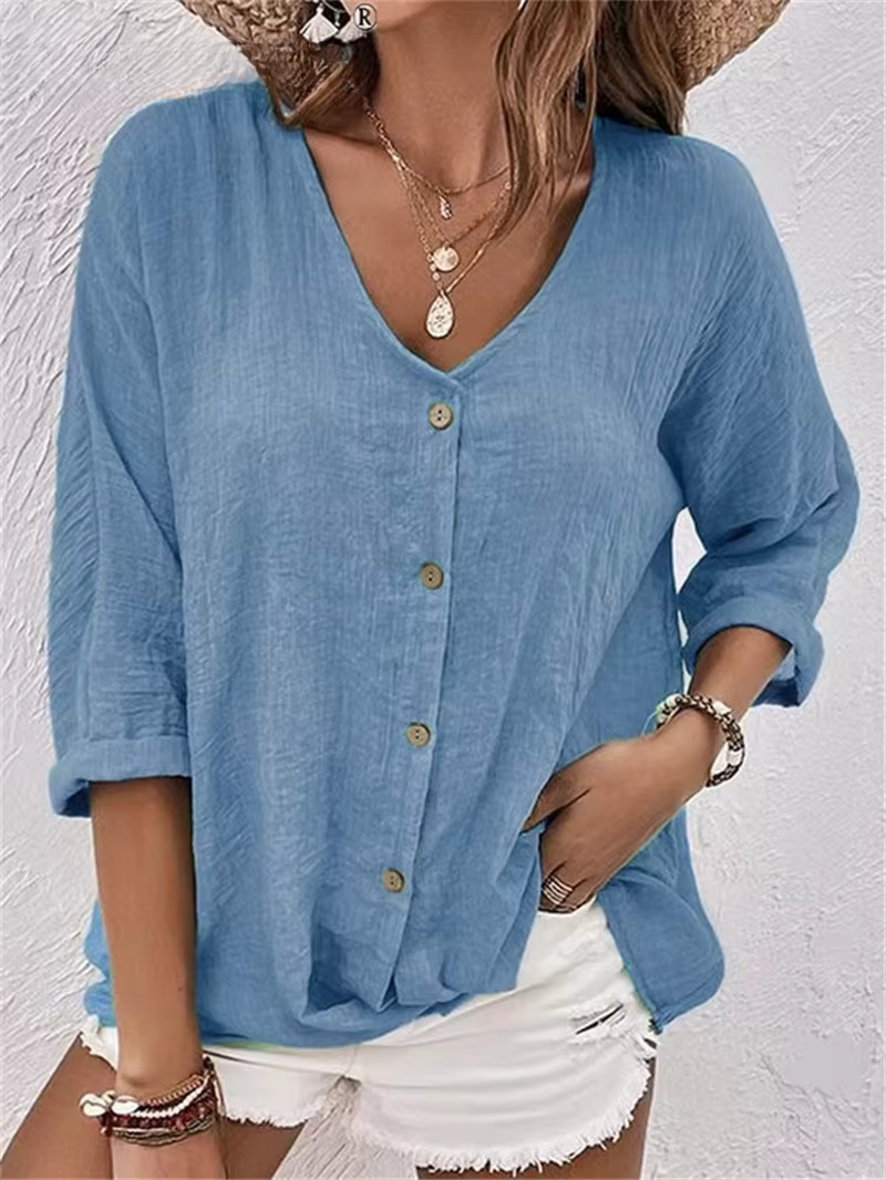 Élisa – Luftige Bluse mit V-Ausschnitt für Damen | Ideal für Alltag & Büro