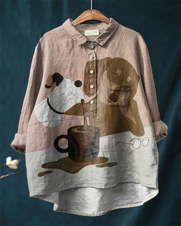 Billy Künstlerisches T-Shirt mit Hunde-Print