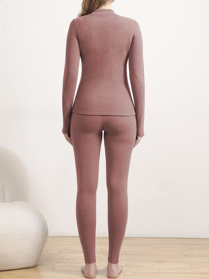 Thermisches Unterwäsche Set mit Fleece Futter für Frauen