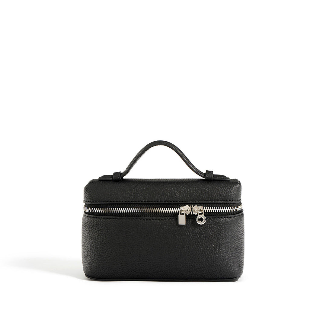 LP 19 Lunchbox-Handtasche aus genarbtem Narbenleder mit Riemen