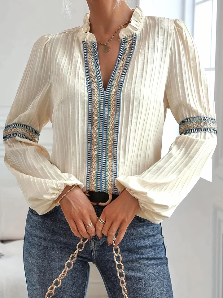 Colette Wunderschöne Bluse mit V-Ausschnitt – Für mühelose Eleganz und Stil