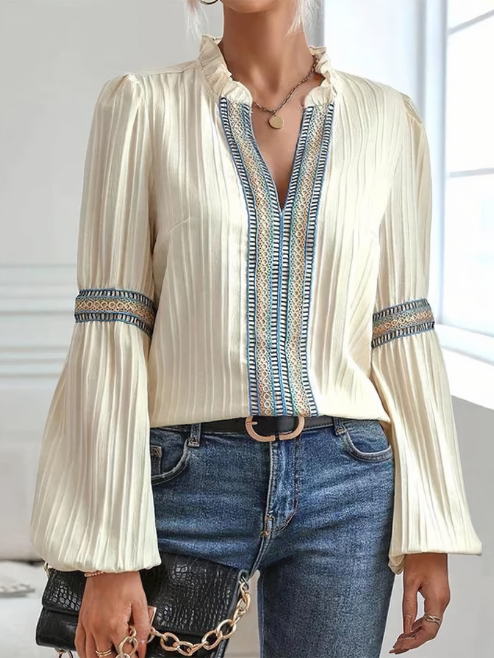 Colette Wunderschöne Bluse mit V-Ausschnitt – Für mühelose Eleganz und Stil
