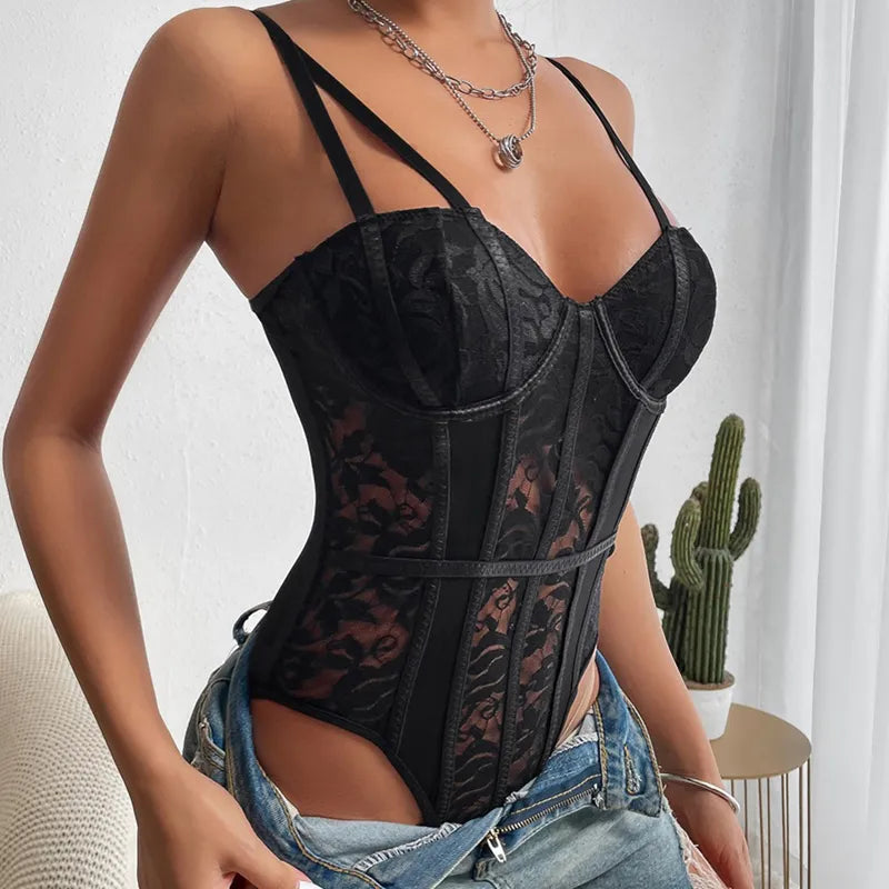 Celine Bestickter Korsett-Bodysuit – Sinnlich, Raffiniert & Formend