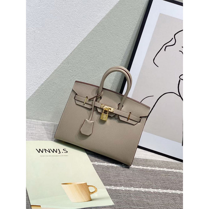 Sellier Platinum Handtasche aus Leder mit Epsom-Prägung und Drehverschluss