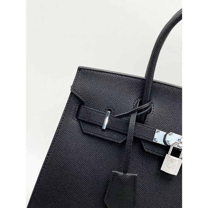 Sellier Platinum Handtasche aus Leder mit Epsom-Prägung und Drehverschluss