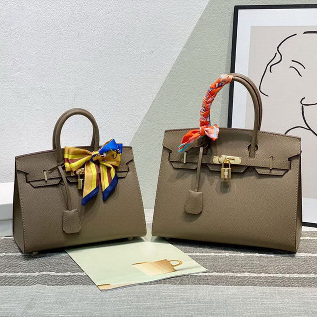 Sellier Platinum Handtasche aus Leder mit Epsom-Prägung und Drehverschluss