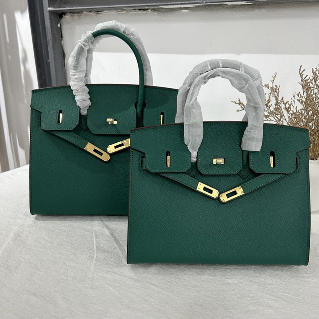 Sellier Platinum Handtasche aus Leder mit Epsom-Prägung und Drehverschluss