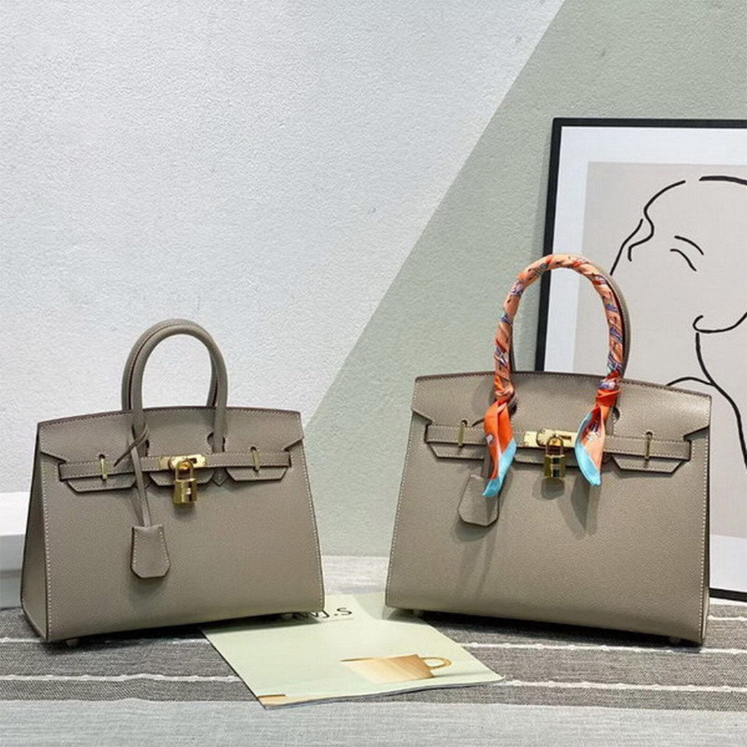 Sellier Platinum Handtasche aus Leder mit Epsom-Prägung und Drehverschluss