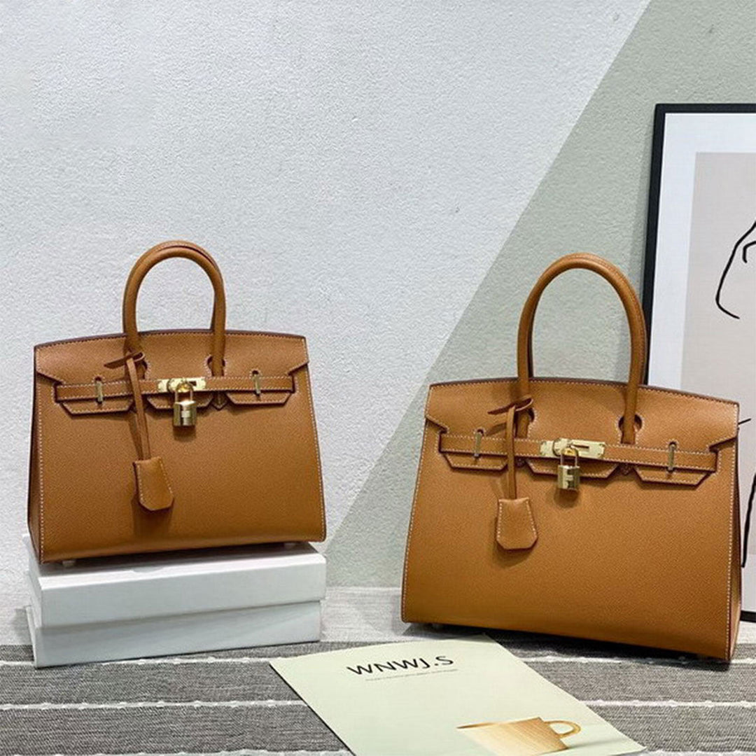Sellier Platinum Handtasche aus Leder mit Epsom-Prägung und Drehverschluss