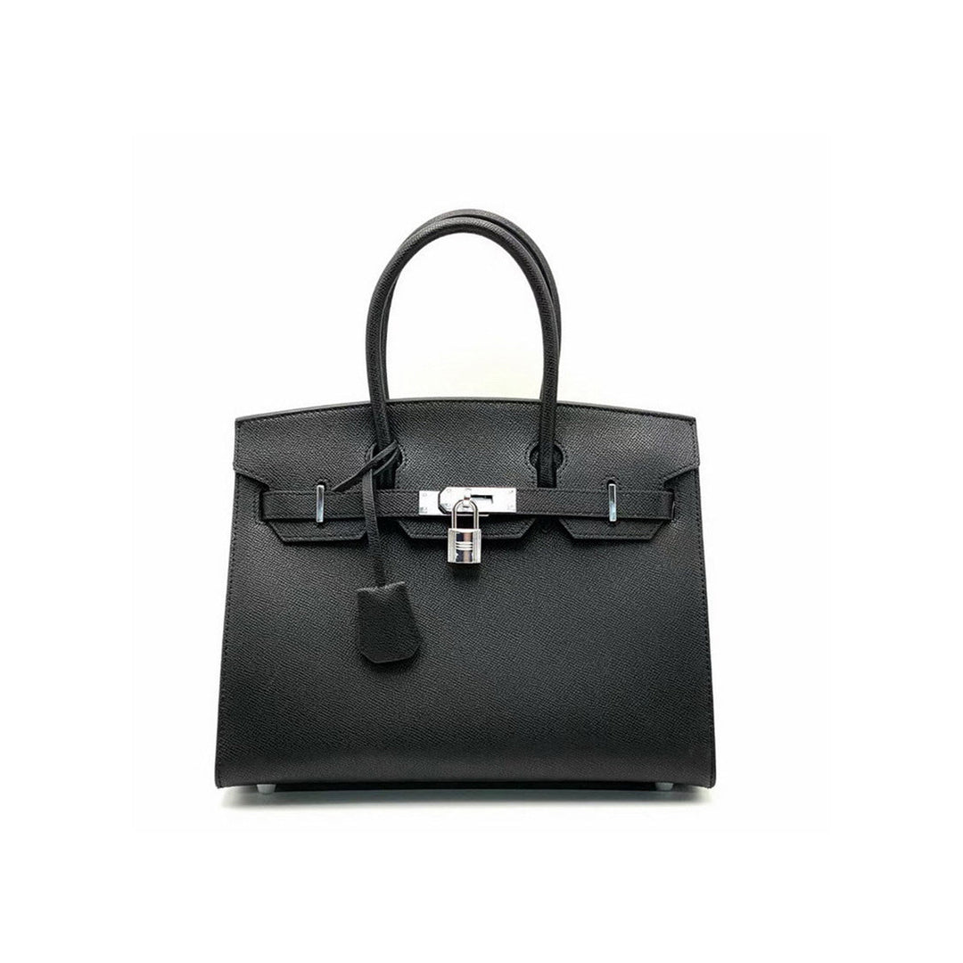 Sellier Platinum Handtasche aus Leder mit Epsom-Prägung und Drehverschluss