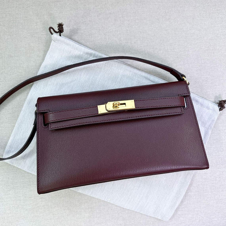 Elan Schultertasche aus Leder mit abnehmbaren Riemen