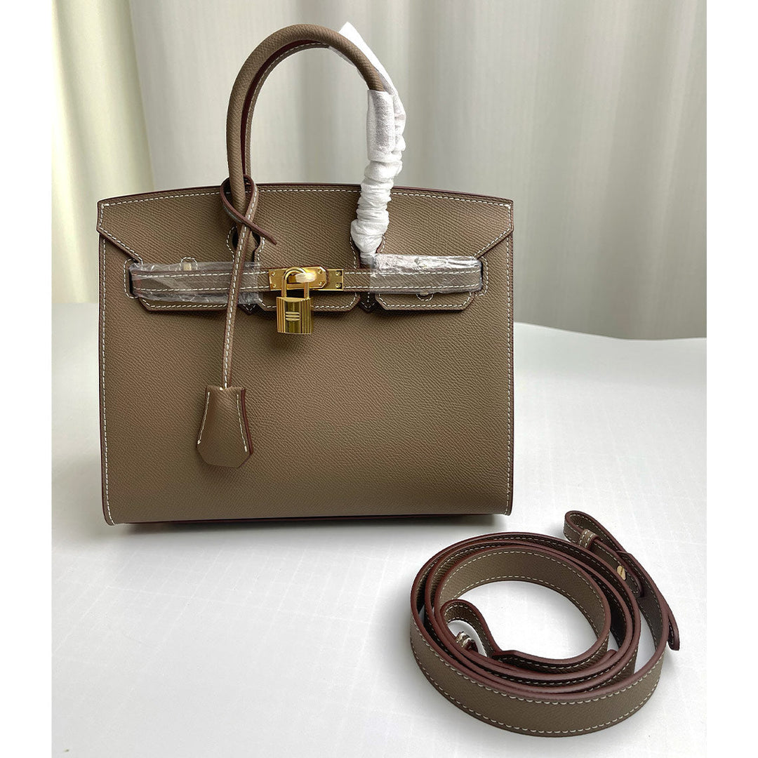 Sellier Platinum Handtasche aus Leder mit Epsom-Prägung und Drehverschluss