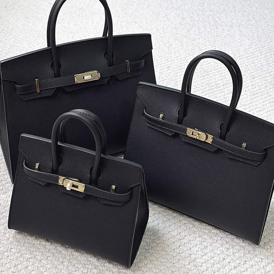 Sellier Platinum Handtasche aus Leder mit Epsom-Prägung und Drehverschluss