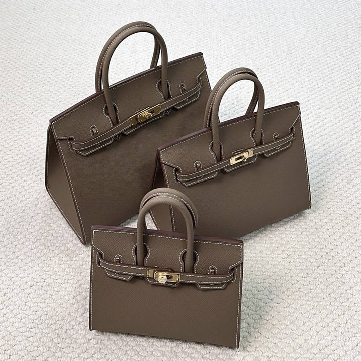 Sellier Platinum Handtasche aus Leder mit Epsom-Prägung und Drehverschluss
