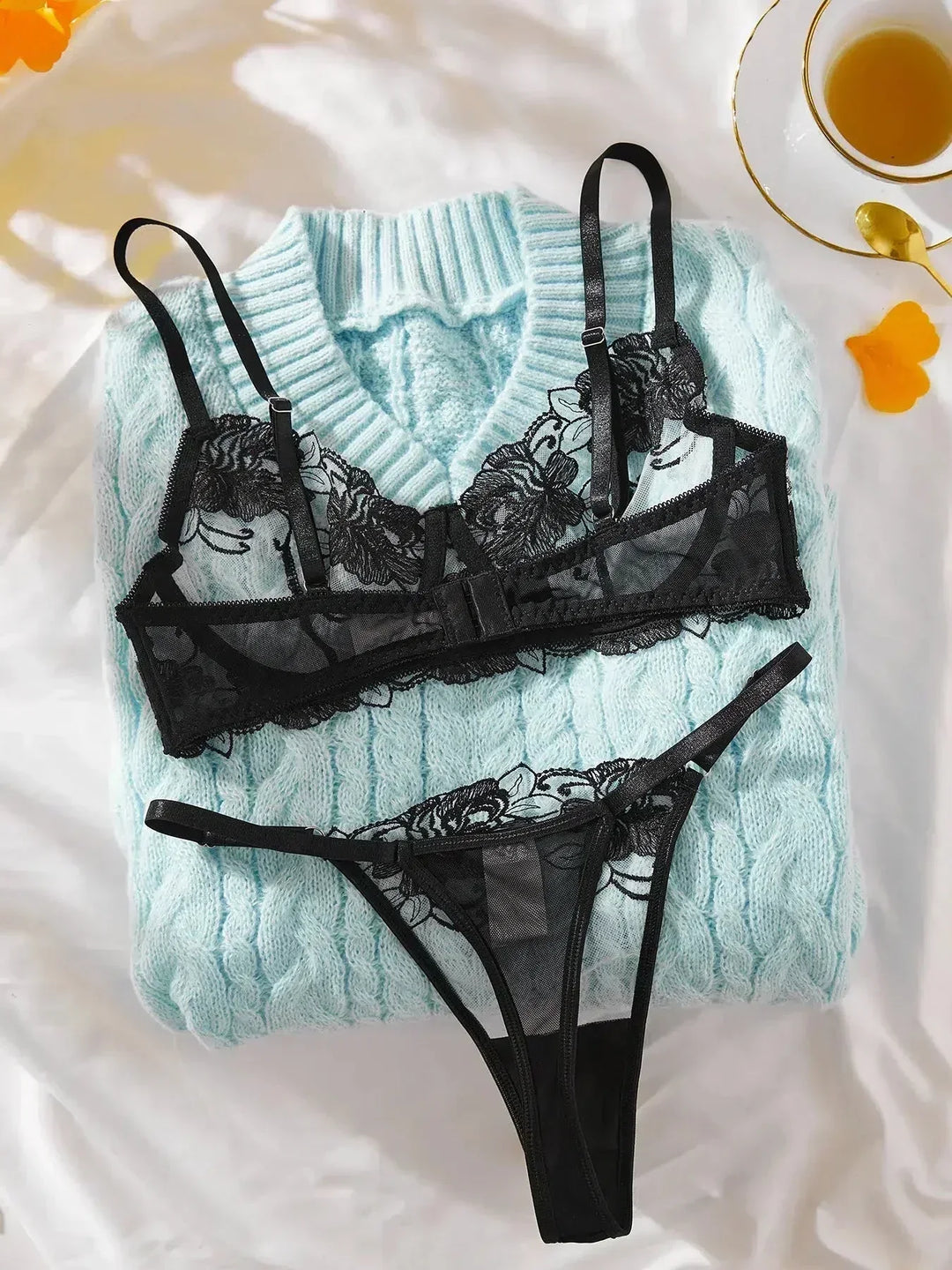 Flora Schicke Blumenunterwäsche – Sexy Unterwäsche Set