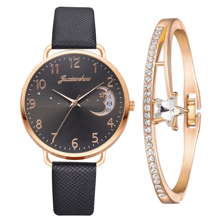 Elegante Herren-Armbanduhr mit Mondphasenanzeige – Klassisches Design & edle Details