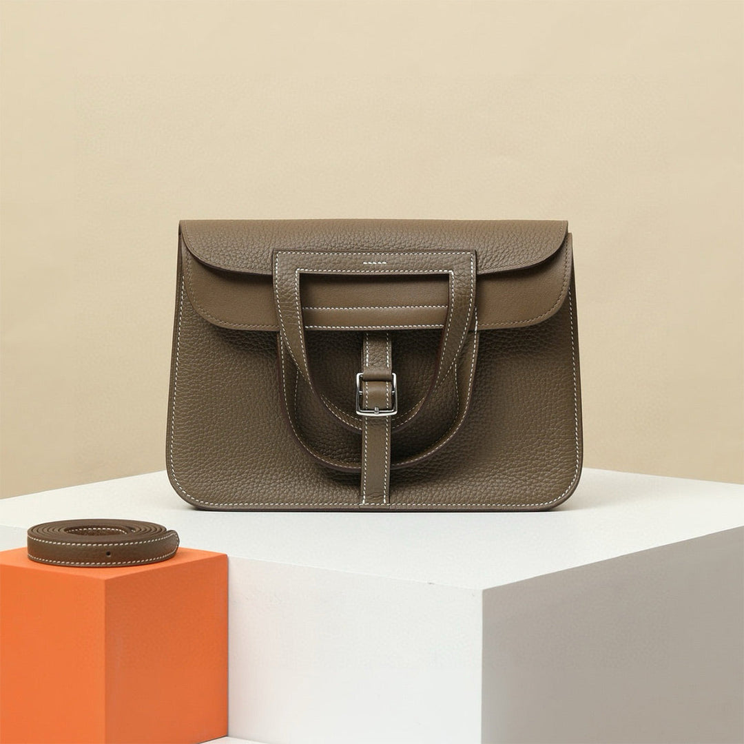 Handgefertigte Horseshoe-Tasche aus Leder für Damen