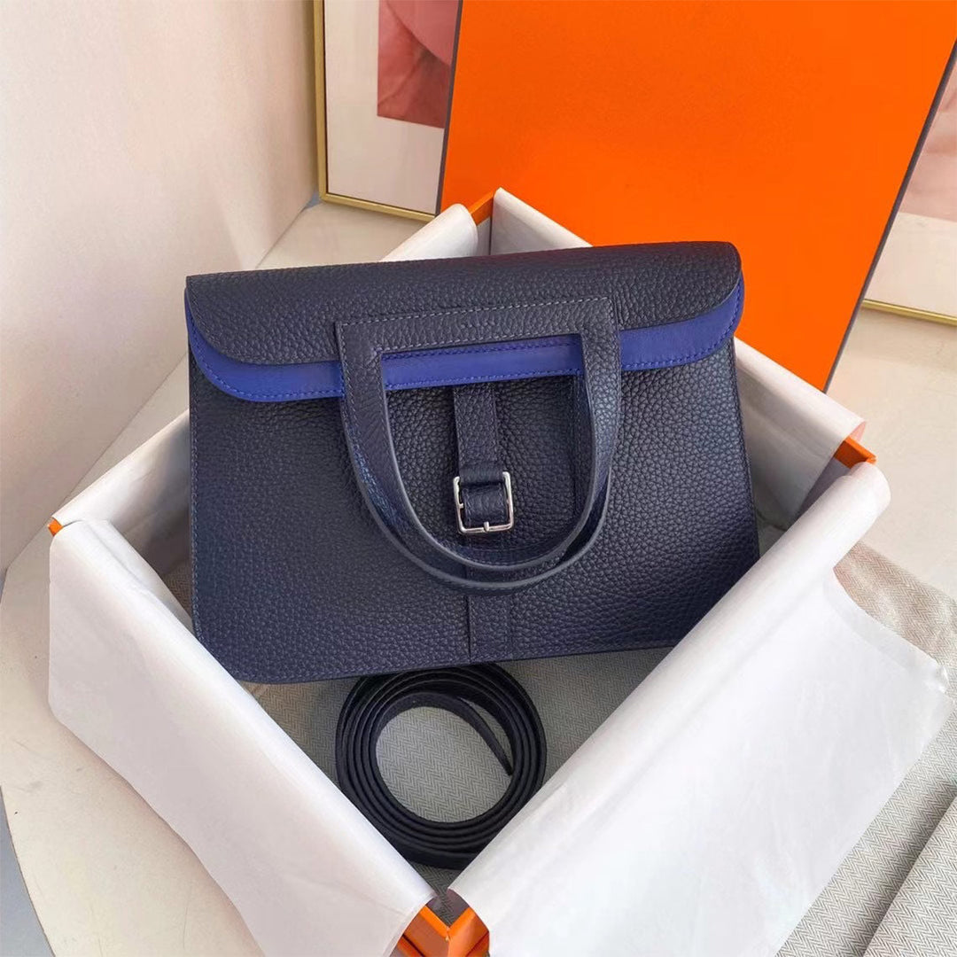 Handgefertigte Horseshoe-Tasche aus Leder für Damen
