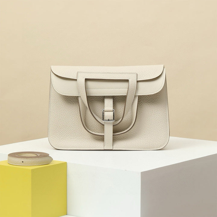 Handgefertigte Horseshoe-Tasche aus Leder für Damen