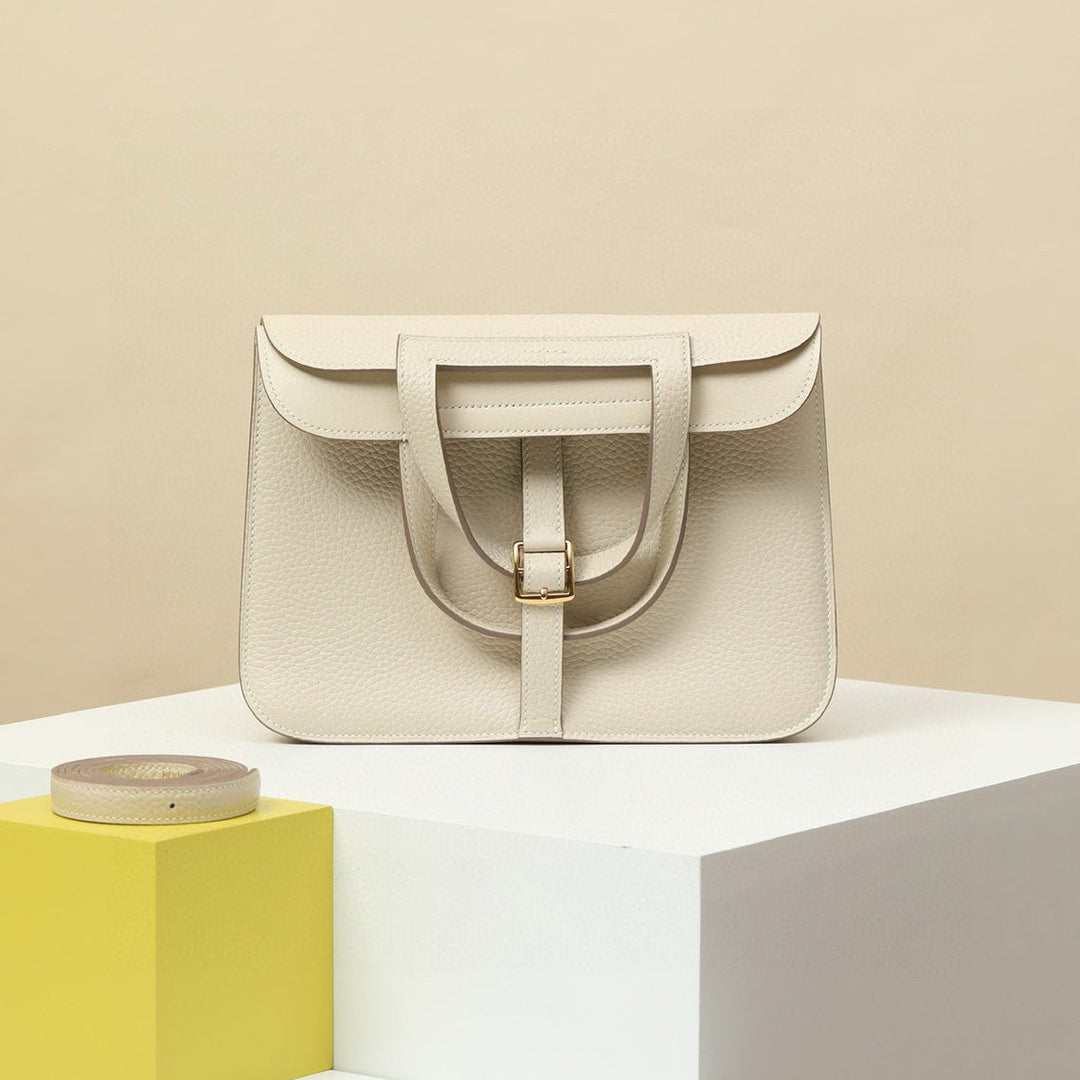 Handgefertigte Horseshoe-Tasche aus Leder für Damen