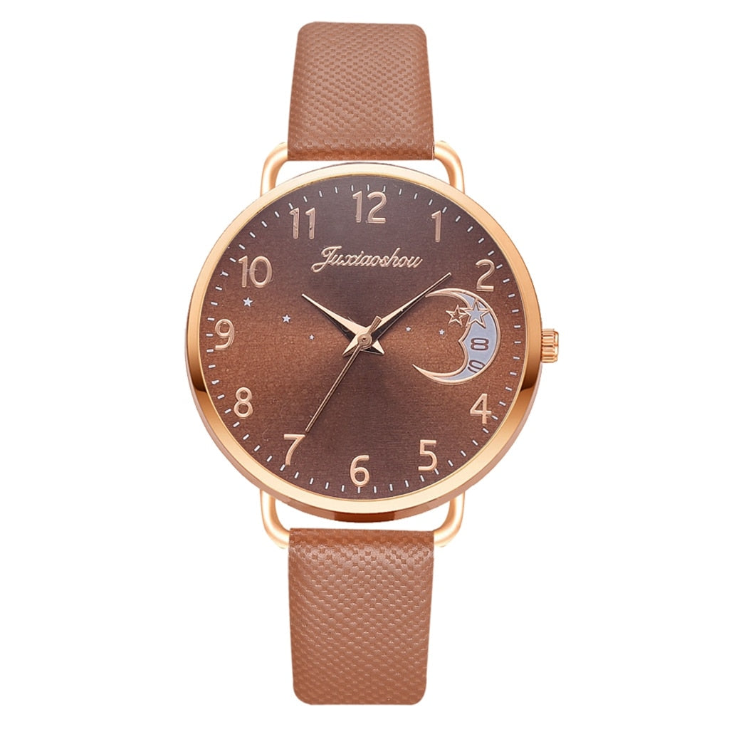 Elegante Herren-Armbanduhr mit Mondphasenanzeige – Klassisches Design & edle Details