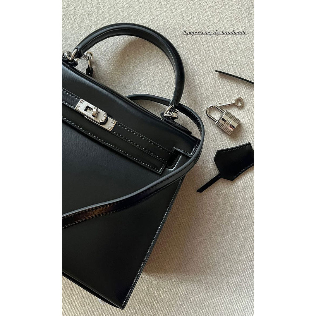Mini Sellier Kelli Tasche aus Boxleder mit schmalem Schulterriemen