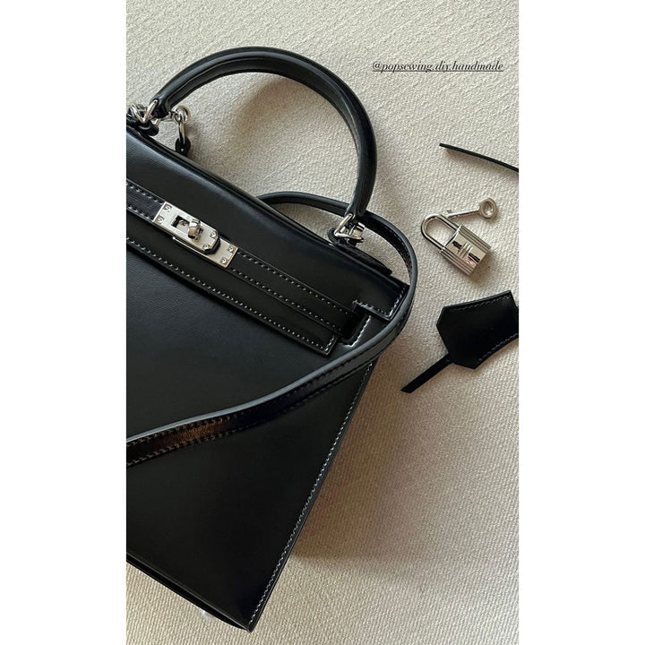 Mini Sellier Kelli Tasche aus Boxleder mit schmalem Schulterriemen