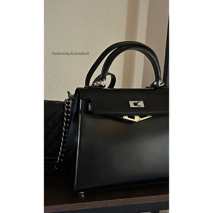 Mini Sellier Kelli Tasche aus Boxleder mit schmalem Schulterriemen